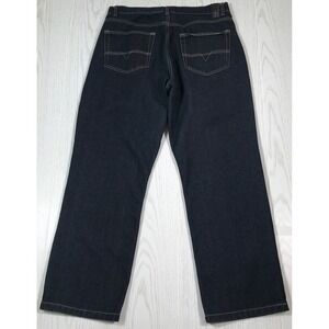 Vintage Y2K Evolution In Design Jeans Men 34x30 Dark Blue Raw Denim Hip Hop
